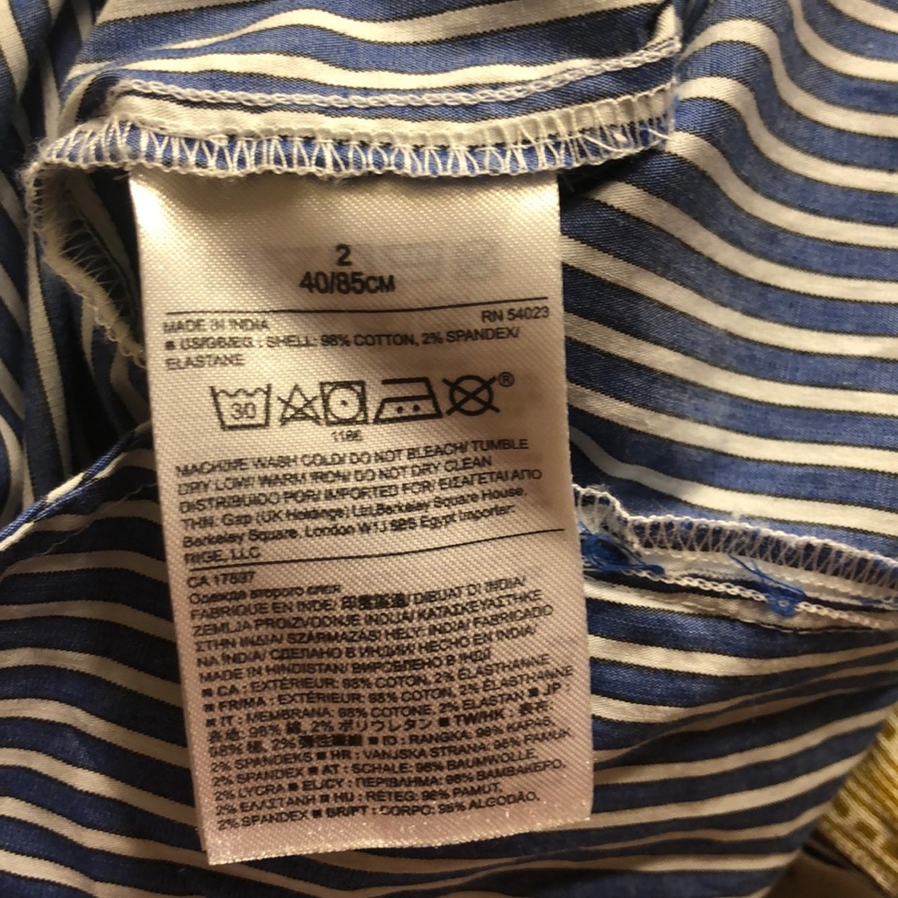 Banana Republic Size 2 Blue/White Striped Dress - Picture 4 of 4